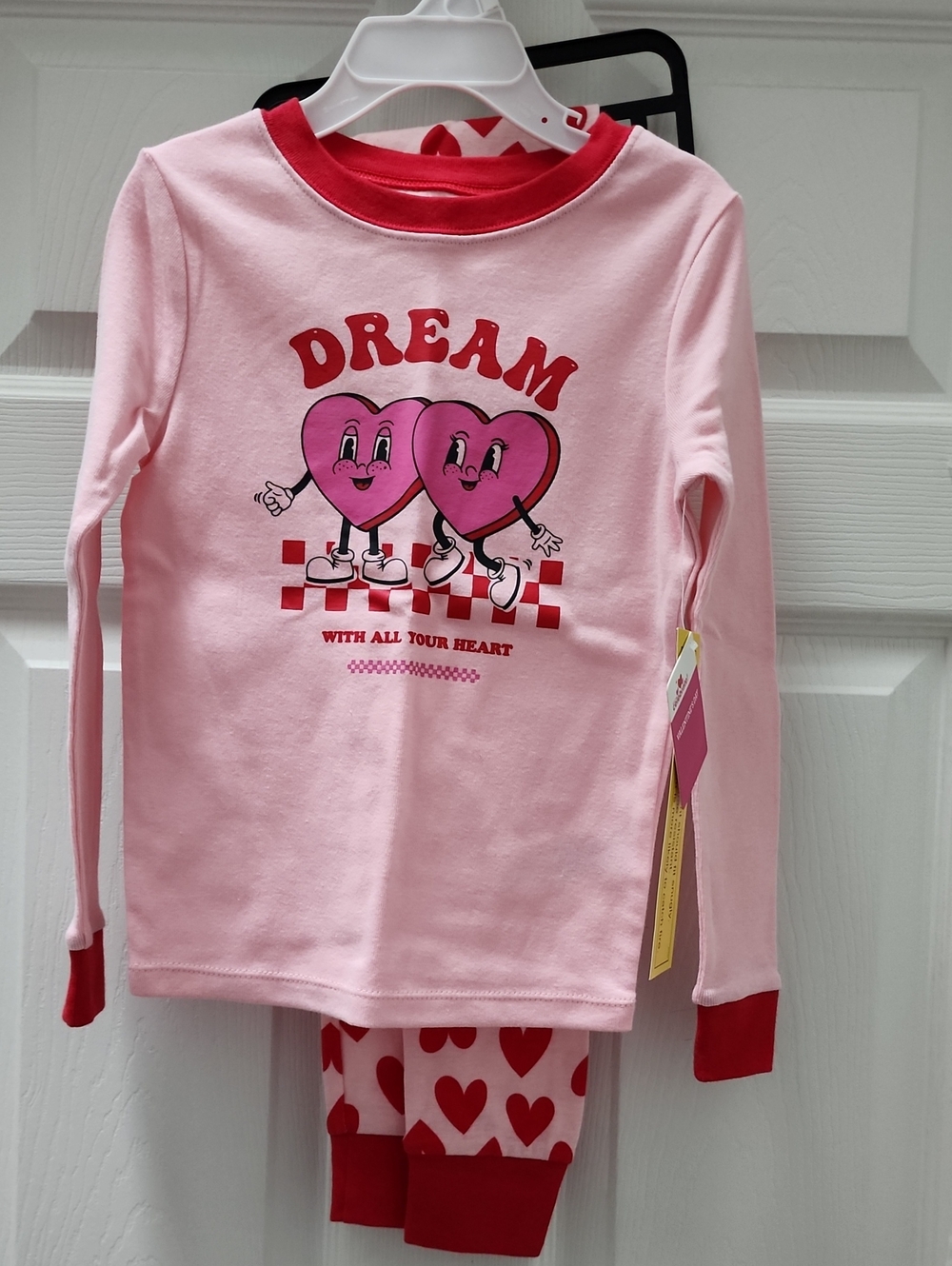 Kids Pink Heart Dream Pajama Set - Long Sleeve(6)NWT
